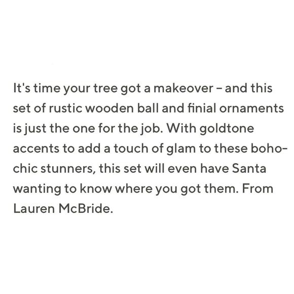 NEW Set of 4 Painted Wooden Ball & Finial Ornaments by Lauren McBride Black/Gold - Picture 12 of 12